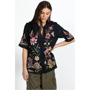 Johnny Was Maisie Easy Linen V Neck Top NWT